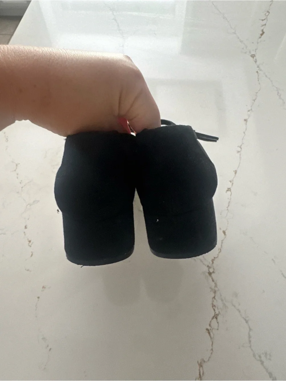 Zara Black Mesh Mary Jane Heels with Square Toe Cap